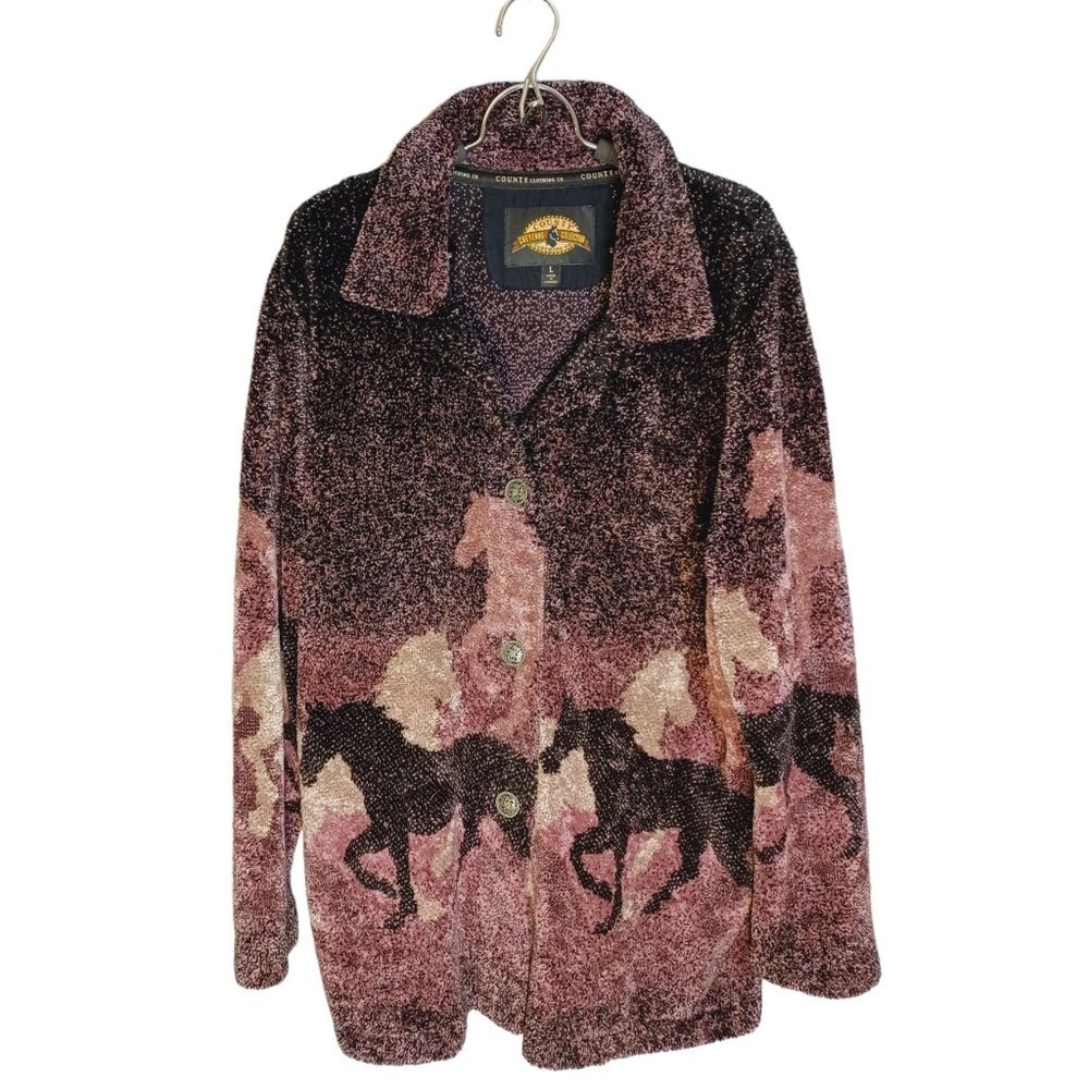 County Clothing Co. Vintage Size Large Purple Button Up Women's Sweater